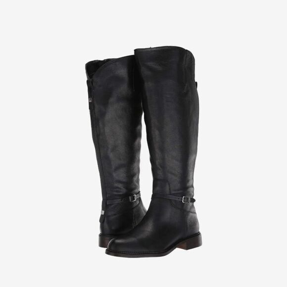 New Franco Sarto Haylie Wide Calf black Leather size 6 medium - Picture 1 of 8